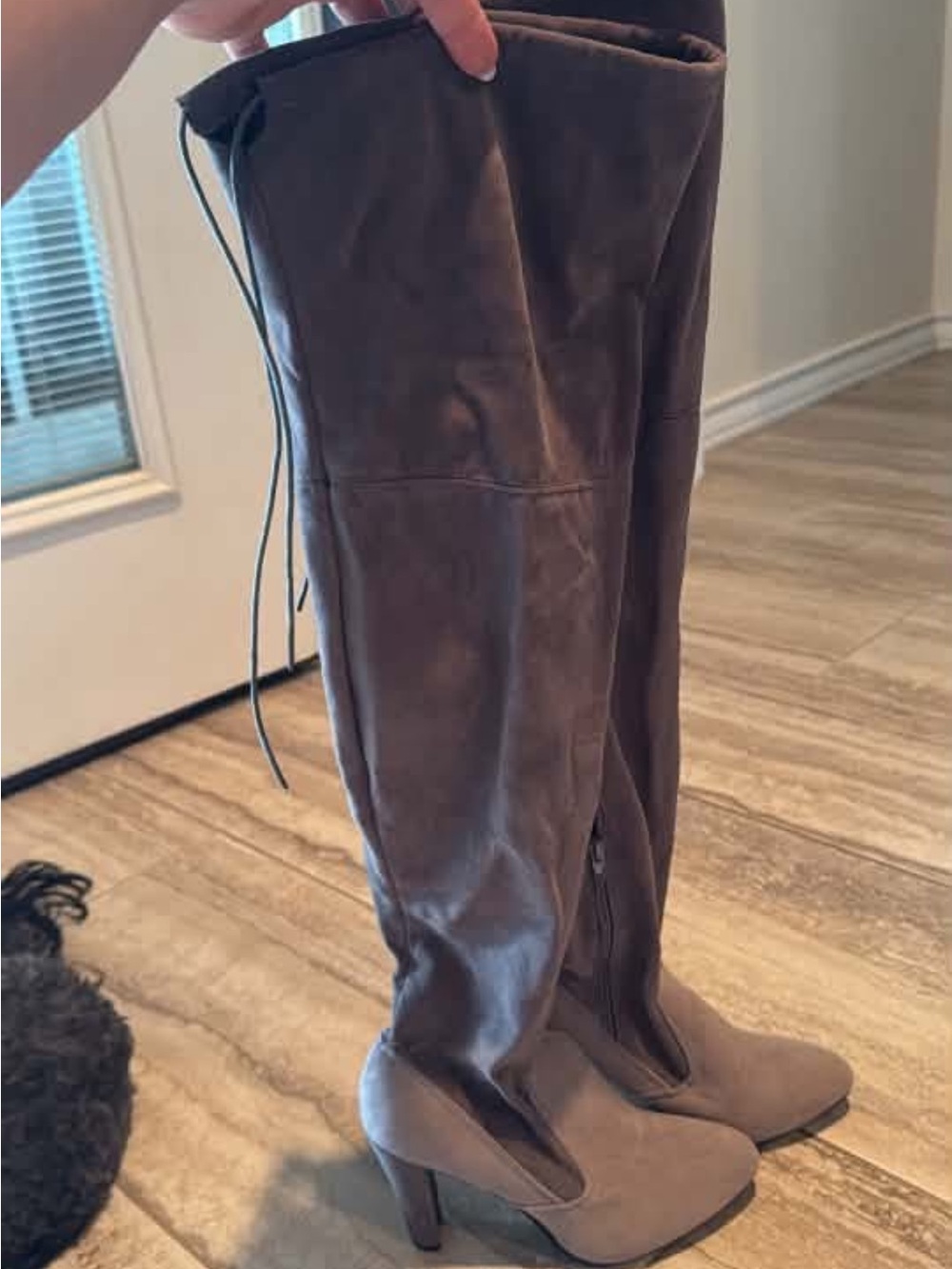 Women's Over-the-Knee High Heel Boots in Taupe
